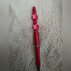 Red Luxury Designer Inspired Beaded Pen with 1 Ink Refill